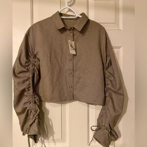 Stylish Brown Button Down Shirt for Women